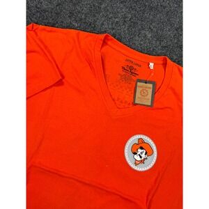 NWT Oklahoma State Cowboys Three Square V Neck T Shirt Men's XL Orange Graphic